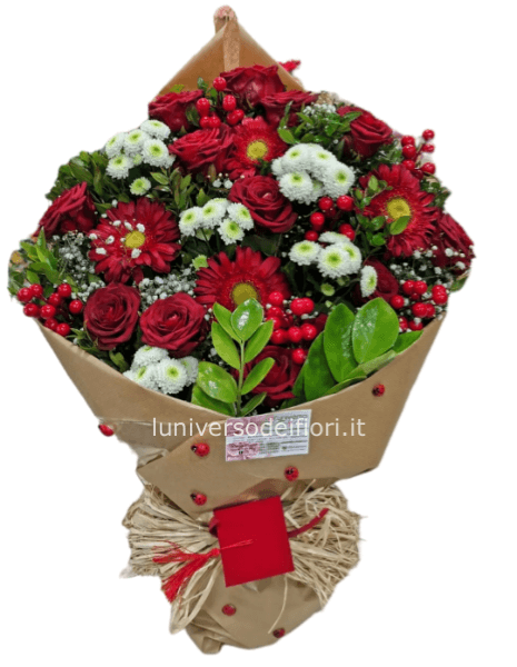 Fascio con rose e fiori del periodo