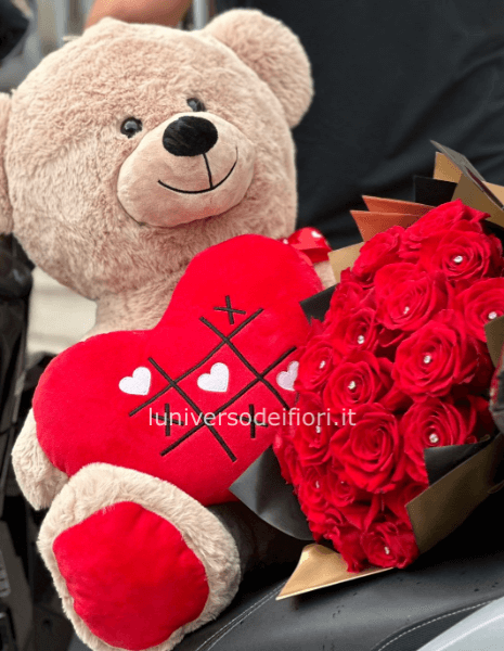 Bouquet con 5 Rose Rosse per San Valentino