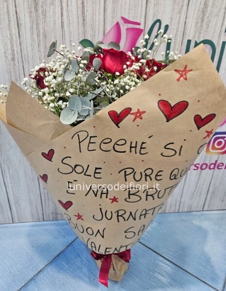 Boquet con dedica da 39,99 euro