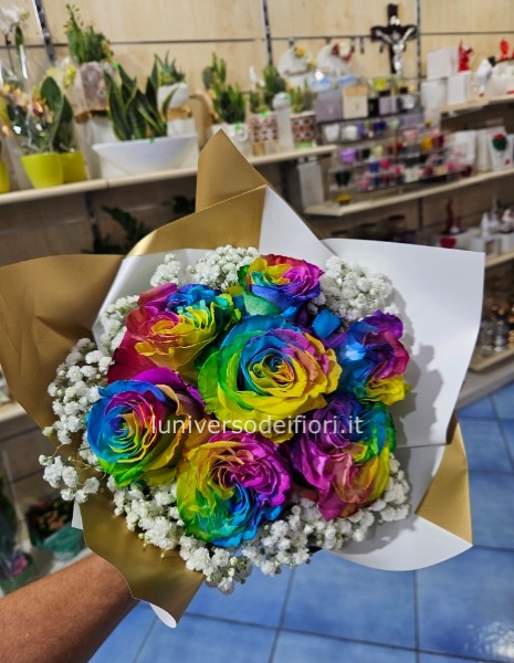 29,99 Euro Bouquet 7 rose arcobaleno